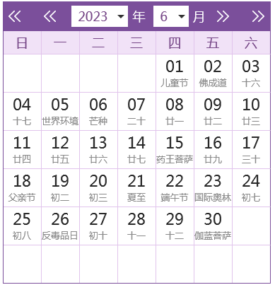 2023全年日历农历表格（日历查询表）(6)